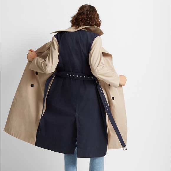 Club Monaco Colour Block Trench Coat - Picture 2 of 7